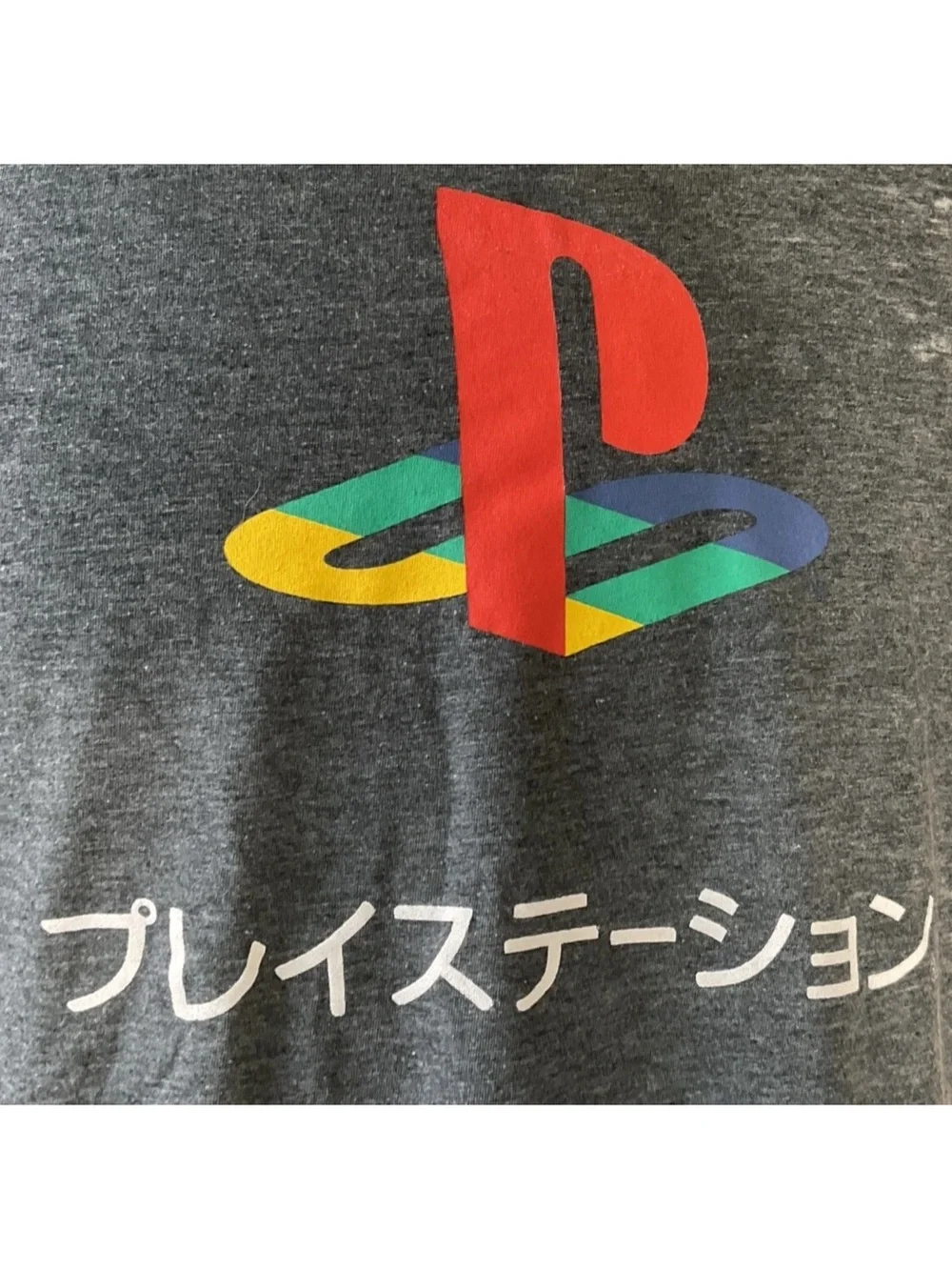 PlayStation Japanese T-Shirt Graphic Short Sleeve Black Size Medium